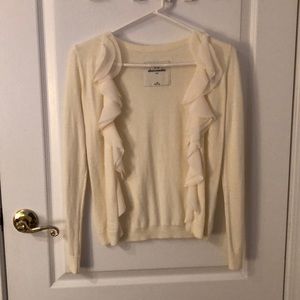 Abercrombie kids cream ruffle chiffon cardigan